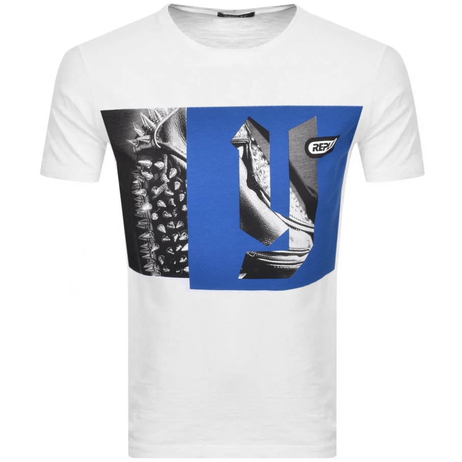 Alternative Image for ProductReplay Crew Neck Logo T Shirt White1